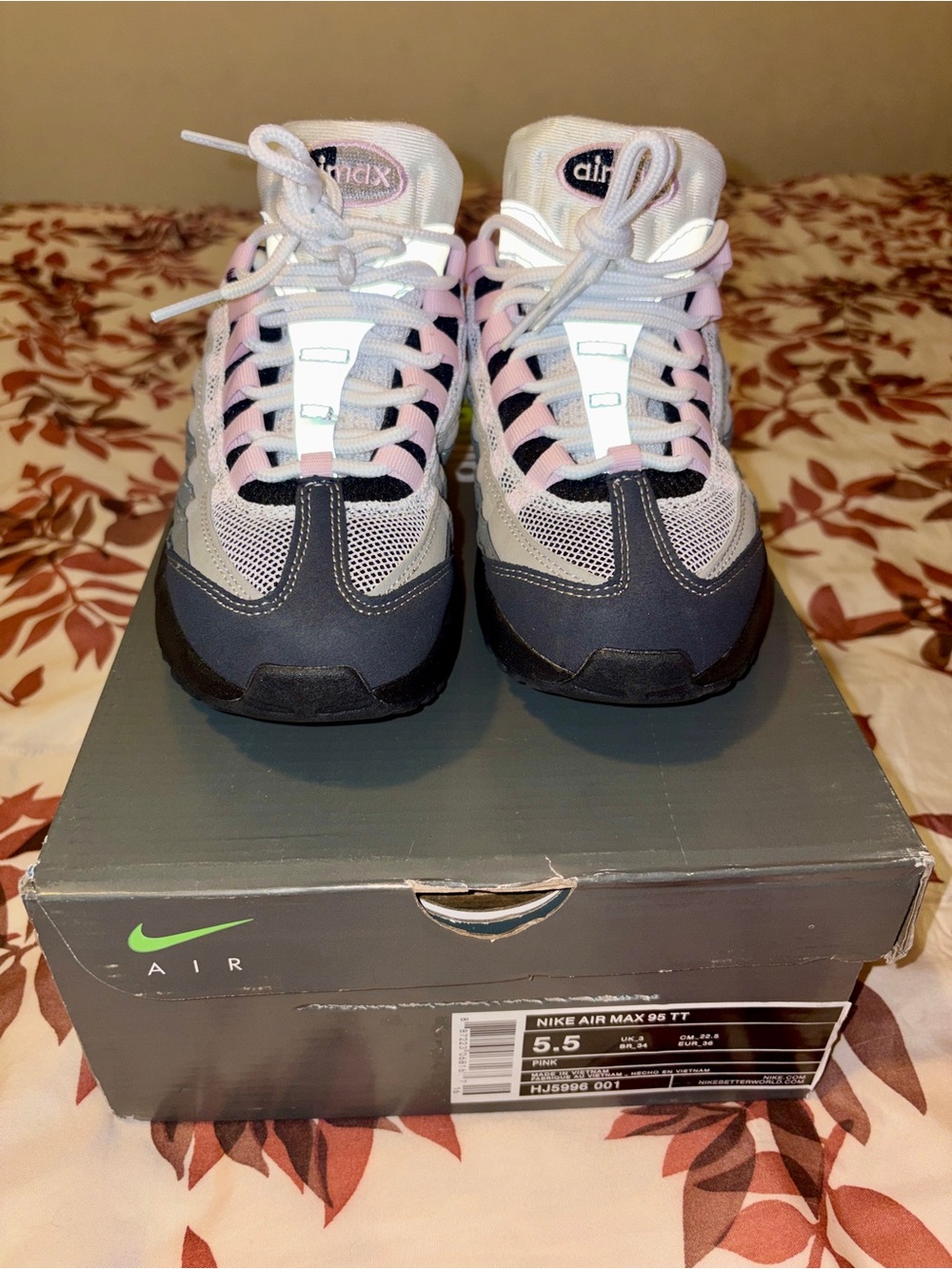 Nike Kids Air Max 95 Sneakers - White, Pink, Gray